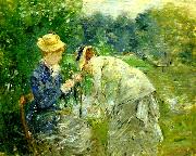 Berthe Morisot i boulognerskogen oil painting